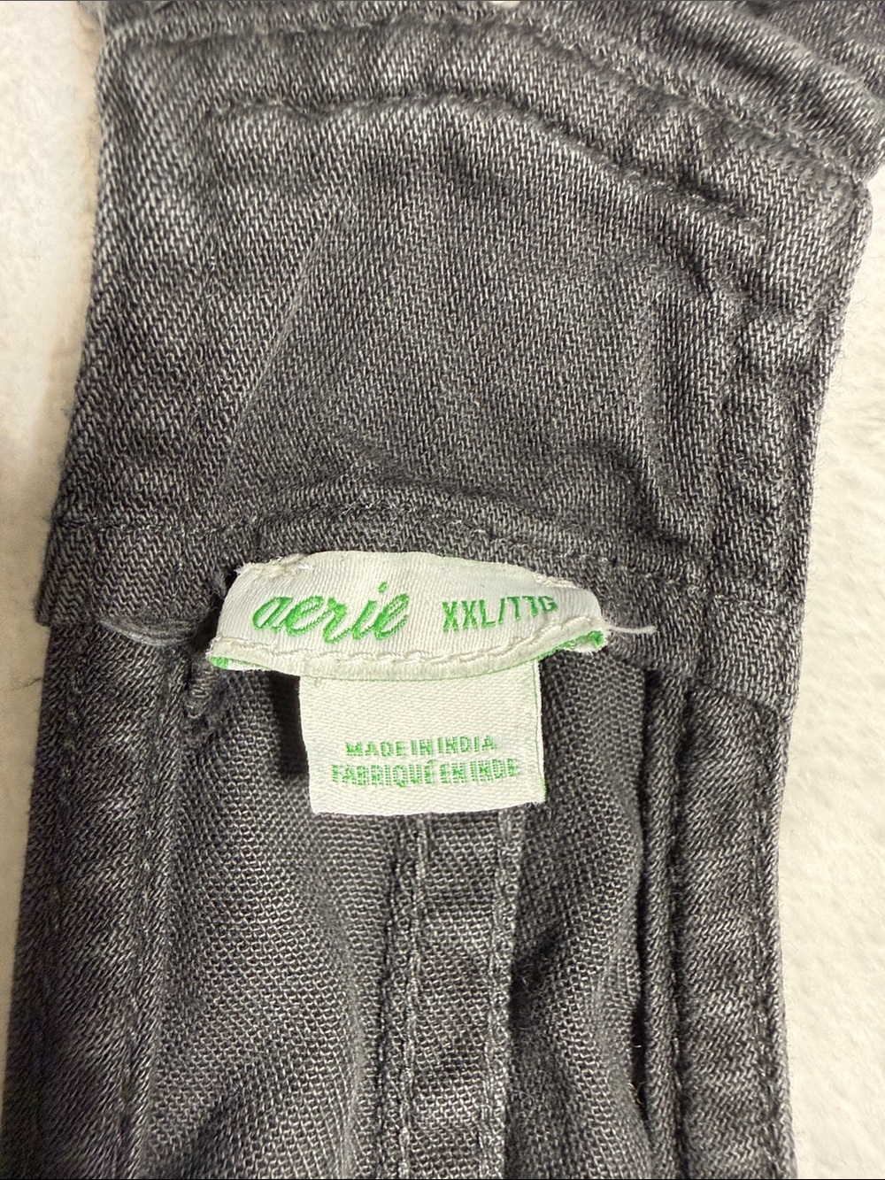 aerie Dark Gray Cotton Overalls Jumpsuit with Wide Legs - Picture 2 of 8